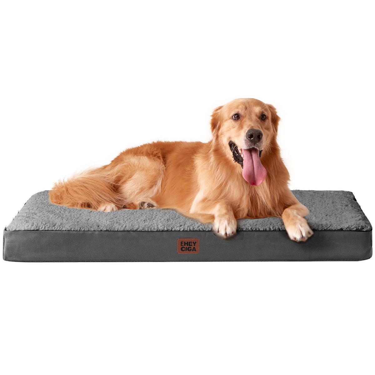 EHEYCIGA Orthopedic Dog Bed Large with Removable Washable Cover, 44IN Grey