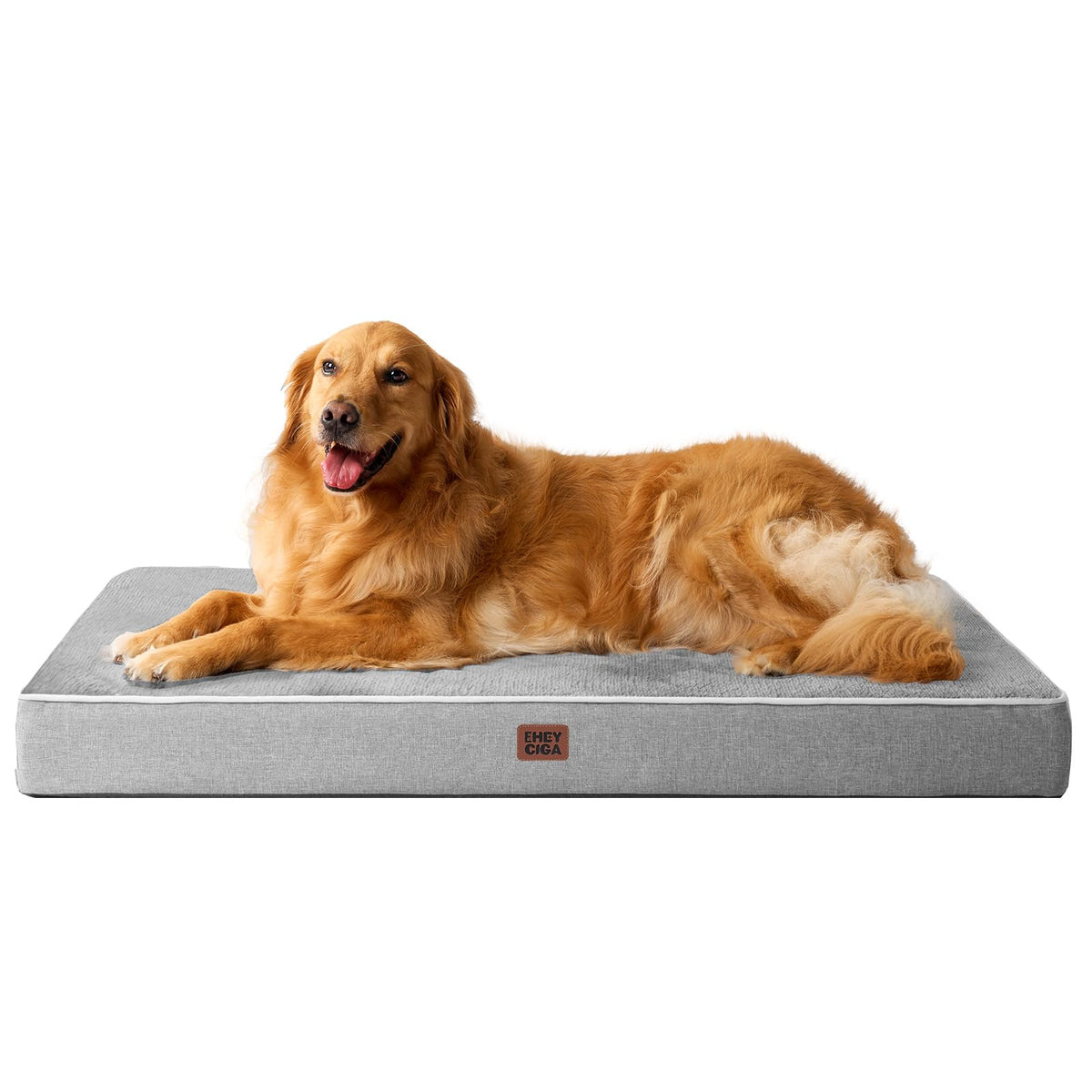 EHEYCIGA XL Memory Foam Dog Crate Bed with Washable Cover, 41x27Inch, Grey