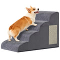 Ahpmeoa Dog Stairs for Small Dogs 19.7" H, Dog Ramp for Bed, 4-Step, Grey