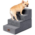 EHEYCIGA Dog Stairs for Bed 18" H, 4-Step Dog Steps for High Bed, Grey