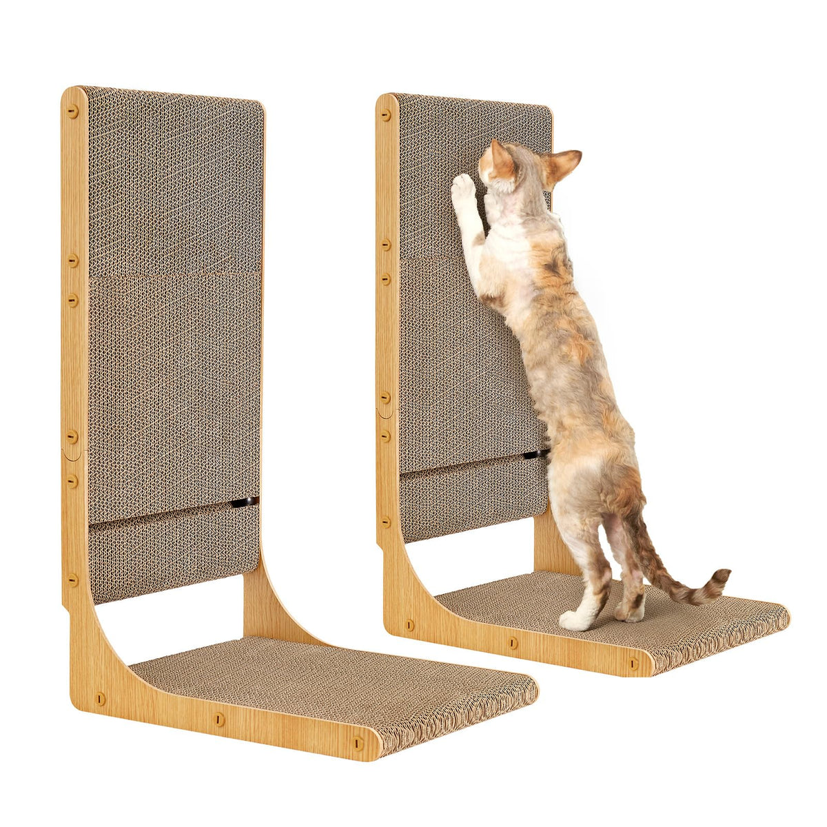 EHEYCIGA 2-Pack Cat Scratcher, 25.6 Vertical Indoor Cardboard Scratch Pad