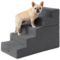 EHEYCIGA Dog Stairs for High Bed 25" H, Extra Wide Dog 5-Step, Grey